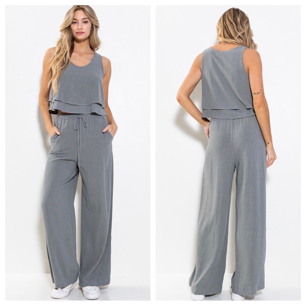 29 Linen Sleeveless Top and Pants Set - Picture 3 of 7